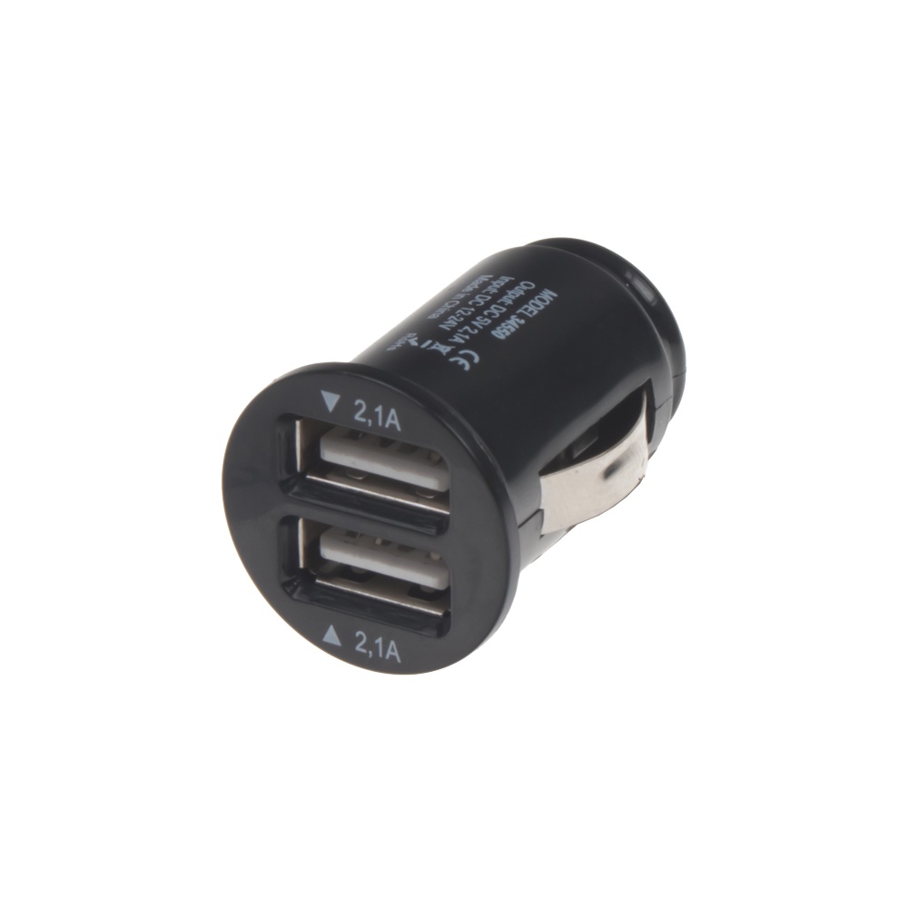 Autoadaptr mini 2 x USB 12/24V, max 2.1A (34550)
