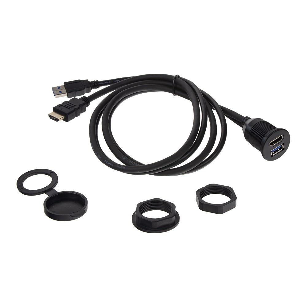 Prodlužovací kabel USB + HDMI s panelem na palubní desku (pc7-231)