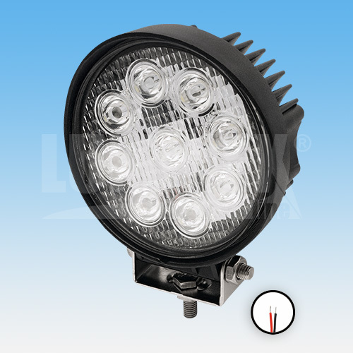 LED pracovní světlo kulaté, 9x3W, průměr 115mm, 9-33V, 1700 lm