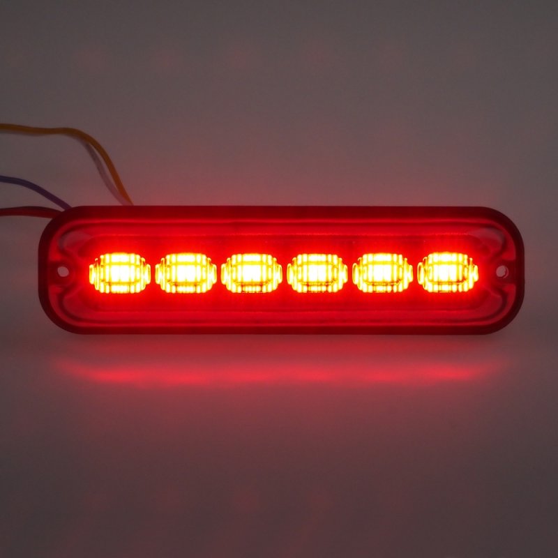 PREDATOR 6x4W LED, 12-24V, červený, ECE R10 (br006R)