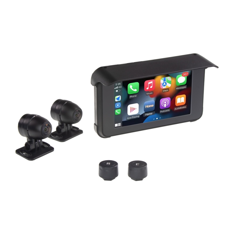 CARCLEVER Monitor 5 na motocykl s Apple CarPlay, Android auto, Bluetooth, USB, micro SD, TPMS (ds-503DVRcam) NOVINKA