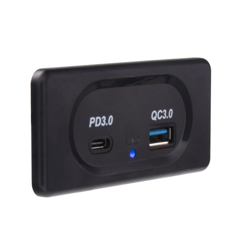 USB QC3.0 + USB-C PD3.0 zásuvka 12/24V, montáž na povrch (34679.2)